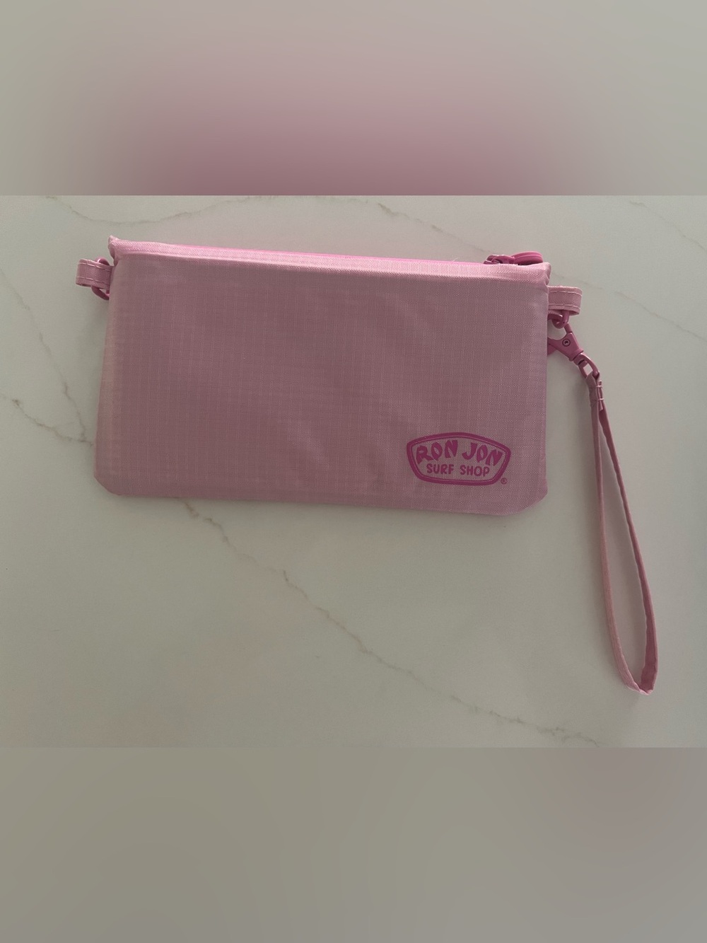 Ron Jon Surf Shop Pink Zip Wristlet Pouch with Detachable Strap